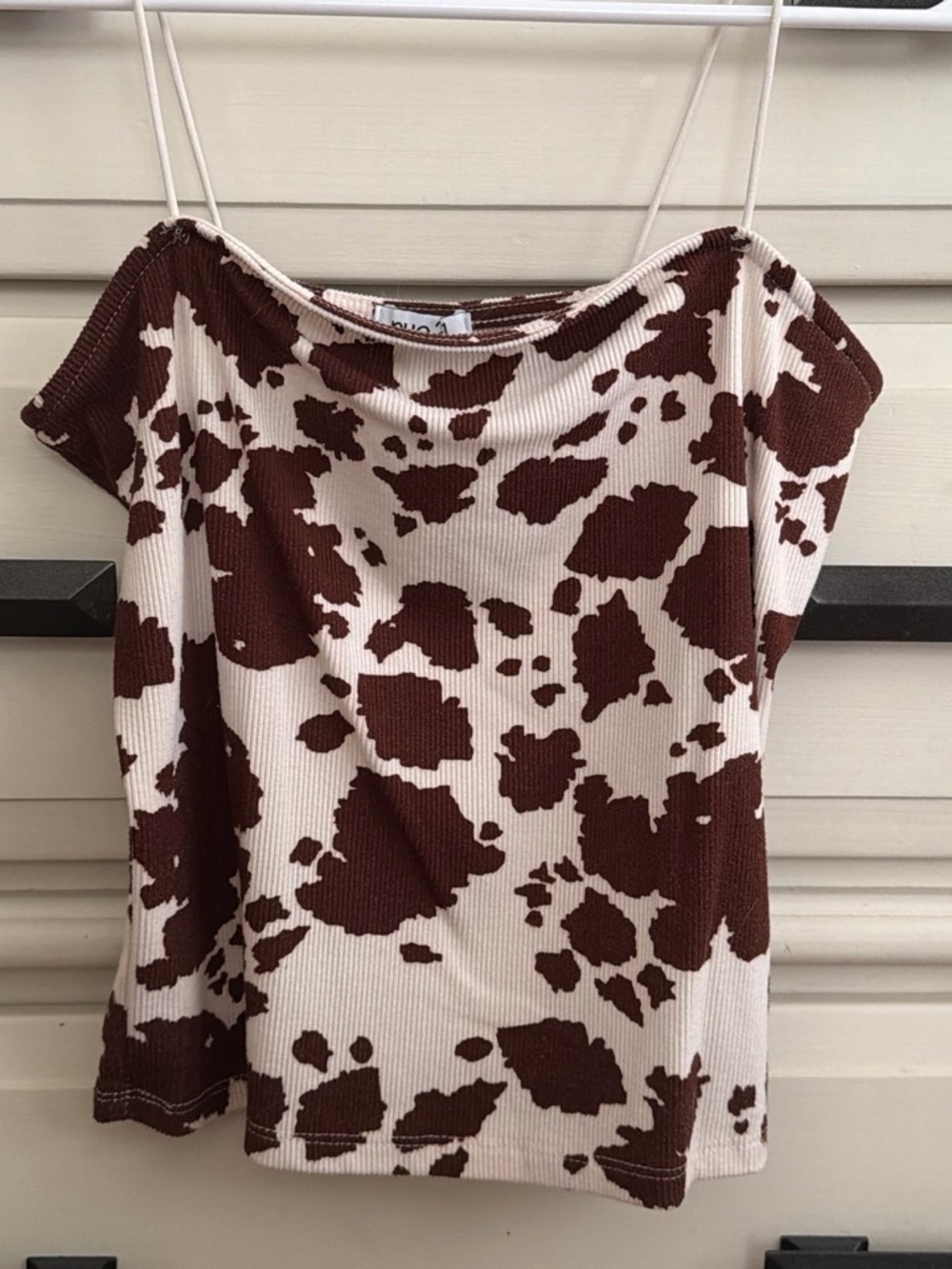 Rue21 Brown and White Cow Print Ribbed Cami